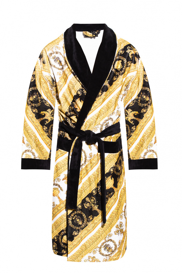 Yellow Baroccoprinted bathrobe Versace Home Vitkac GB